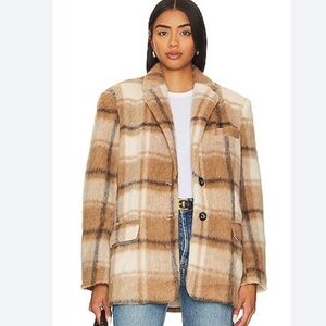 Steve Madden Plaid Faux Mohair Coat – Size Small